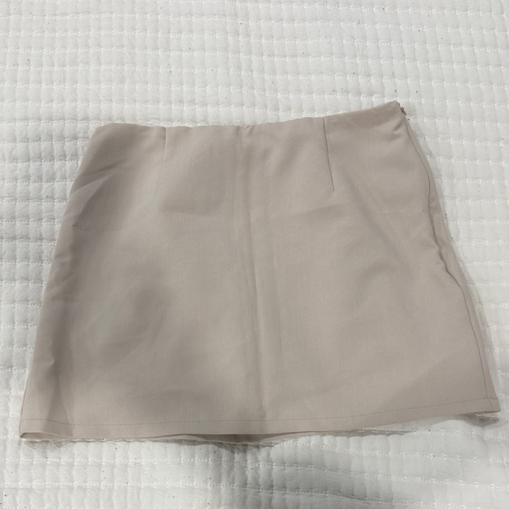 Neutral Beige Mini Skort